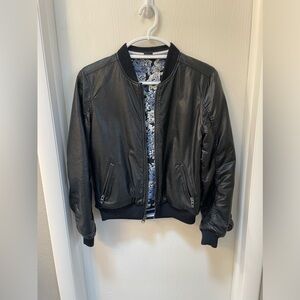 BlankNYC Faux Leather Bomber Jacket Size S Reversible Jacket